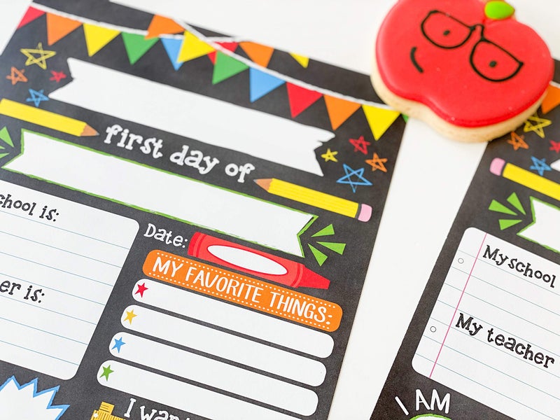 Hadley Designs First Day of School Board â€“ 10 Double-Sided First and Last Day Boards, 8x10 Back to School Photo Prop for Kids, Preschool, Kindergarten and Elementary, Fiesta Chalk Theme - Image 3